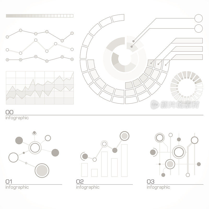 灰色的信息图表元素
