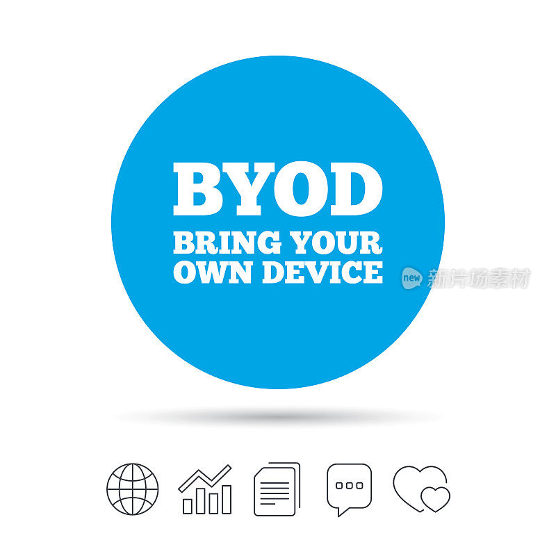BYOD标志图标。带上自己的设备标志。