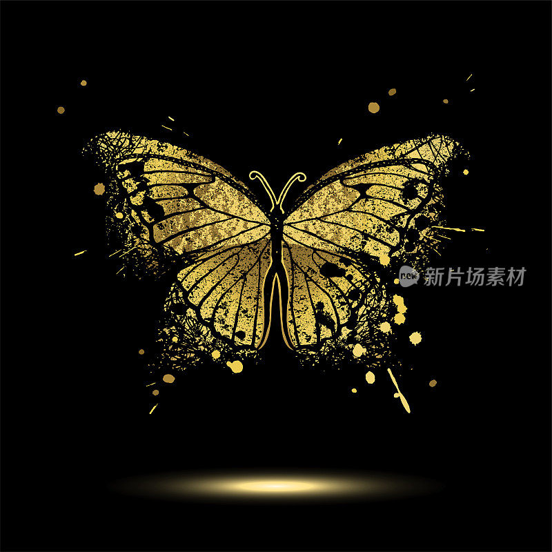 装饰金色的蝴蝶