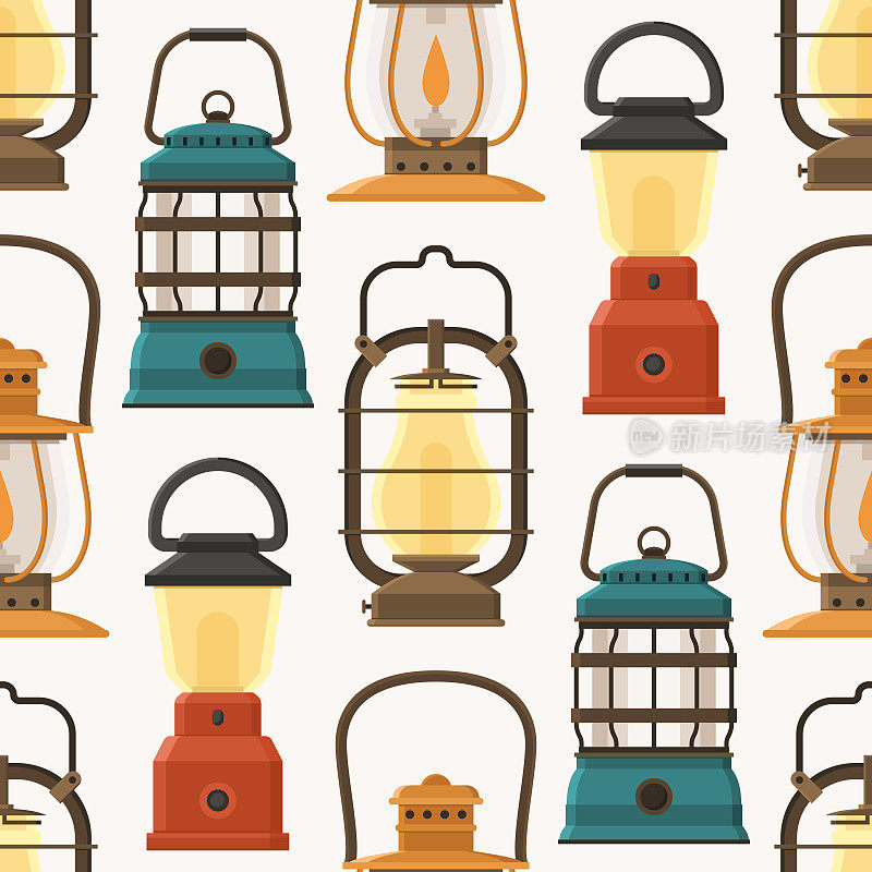 复古灯笼或煤气灯图案