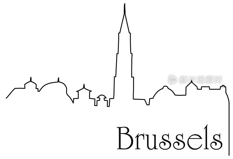 布鲁塞尔市一条线画