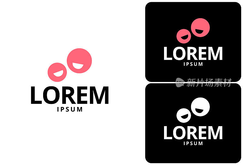 标志设计与微笑和卡通风格