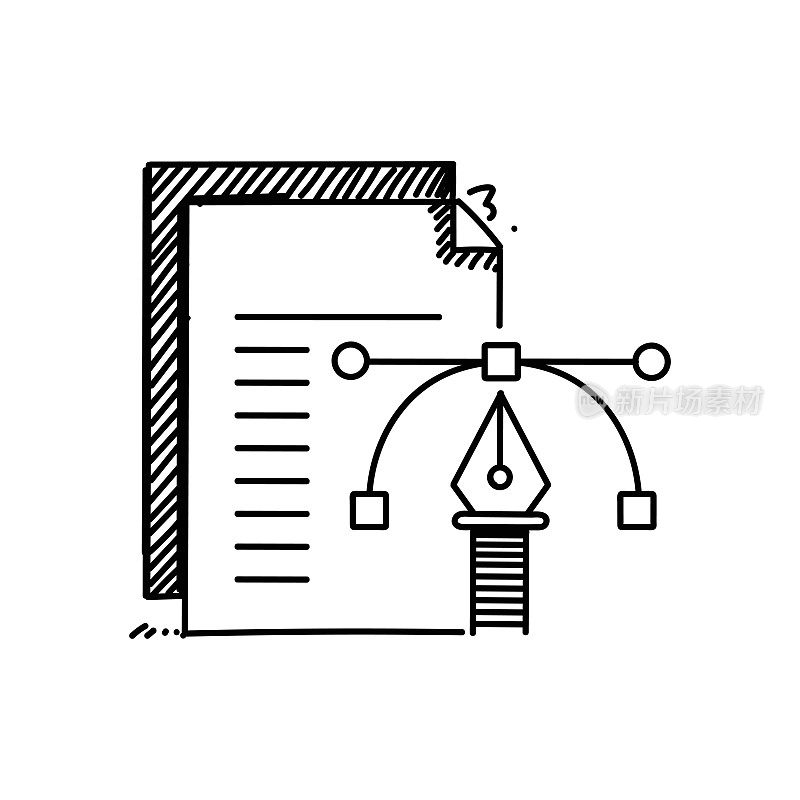 数字艺术作品线图标，草图设计，像素完美，可编辑的笔画。平面设计，创意，设计师。