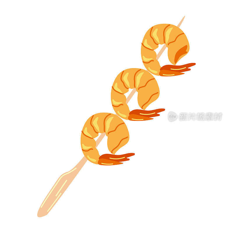 烤串上的虾串