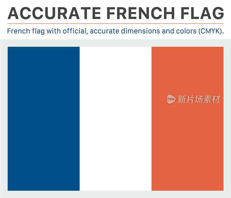 法国国旗(官方CMYK颜色，官方规格)