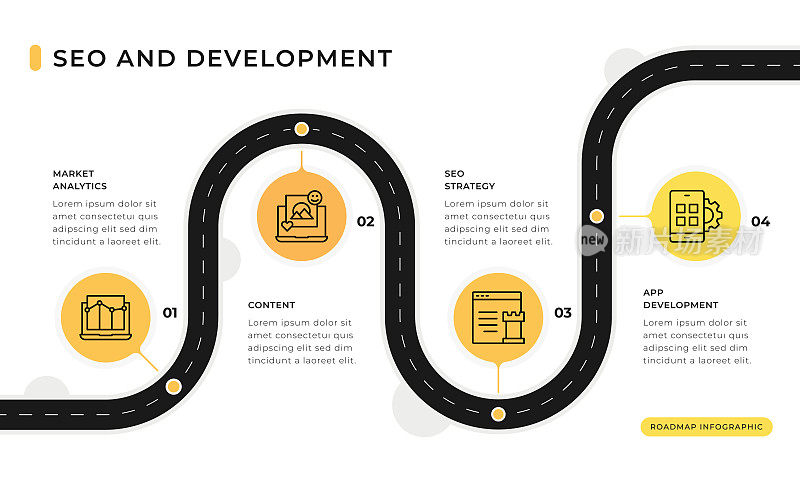 Seo和开发信息图表模板
