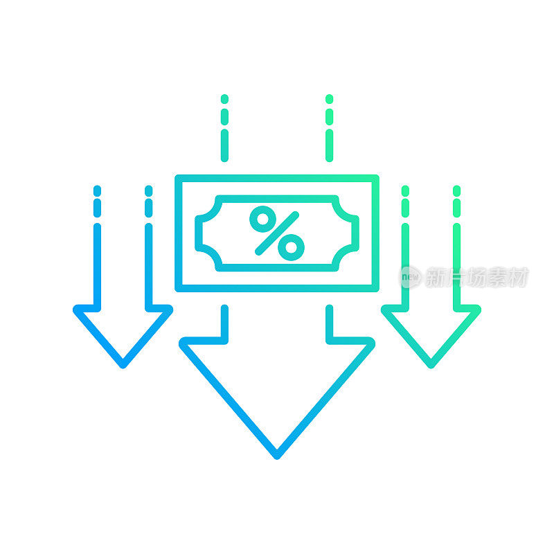 利率梯度线图标。Icon适用于网页设计、移动应用、UI、UX和GUI设计。