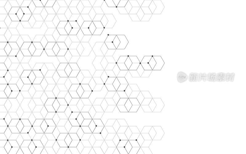 分子结构抽象技术背景。医疗设计。科学模板，壁纸或横幅。