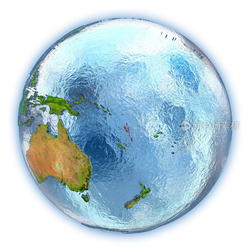 瓦努阿图在孤立的地球上