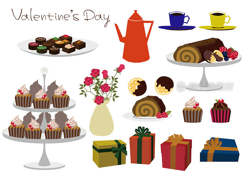 蛋糕的材料收集。巧克力材料收集。在情人节这天常常送错礼物。巧克力蛋糕。