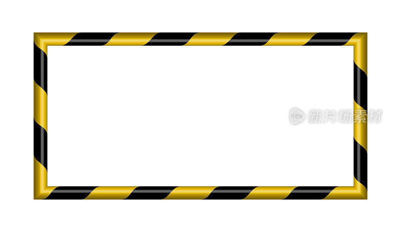 3d警告矩形条纹背景，黄色和黑色条纹对角线上，警告要小心潜在的危险向量