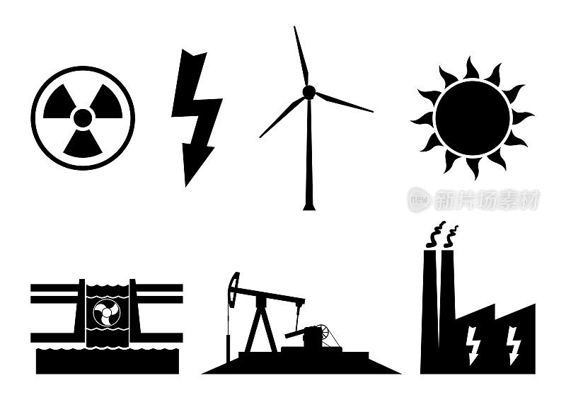 电力生产符号和图标