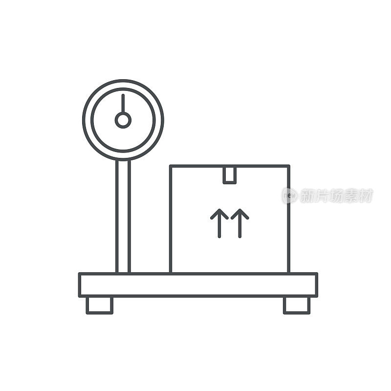 船舶称重秤物流配送和运输细线图标