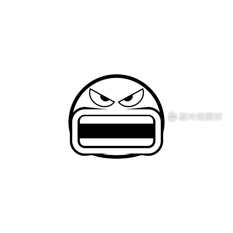 可爱的表情，愤怒的脸图标