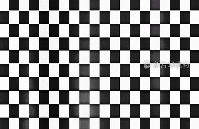 西洋跳棋抽象无缝背景。无缝黑白方形图案
