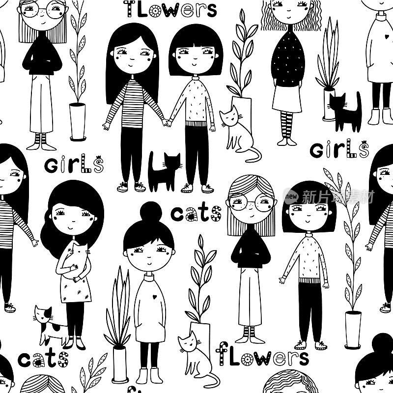 女孩猫壁纸