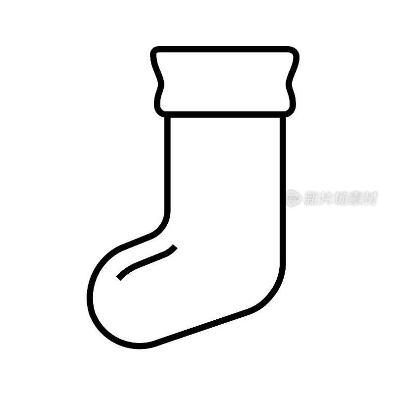 圣诞扁平设计图标:圣诞长袜
