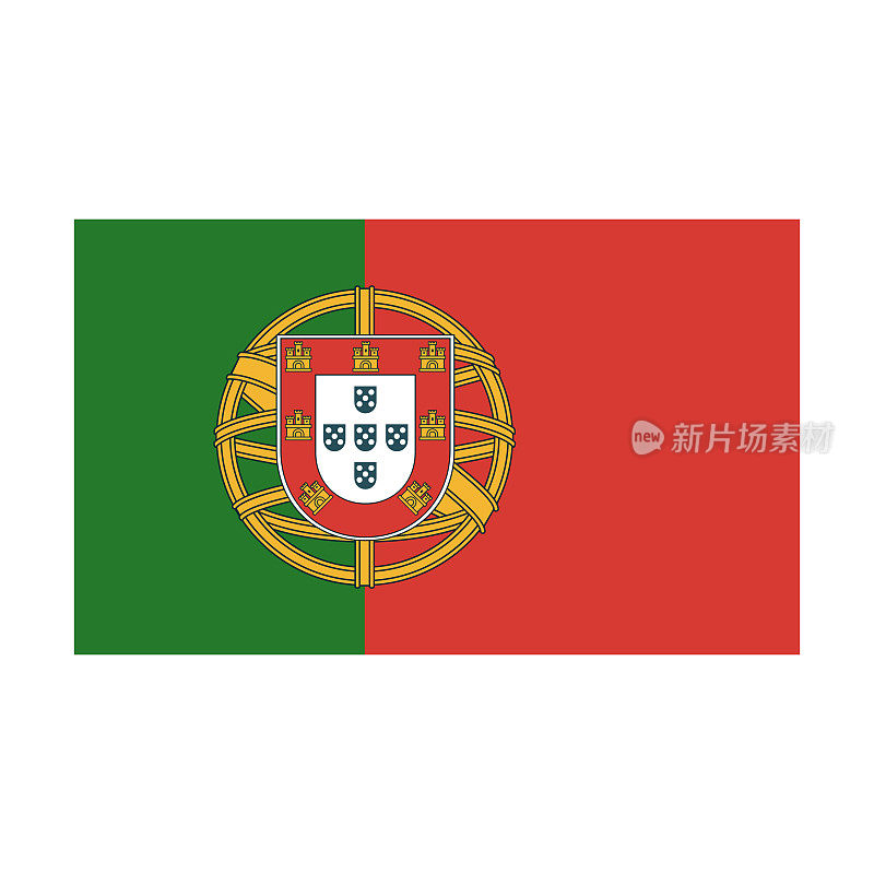 葡萄牙国旗图标上透明的背景