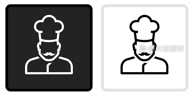 厨师脸图标上的黑色按钮与白色滚动