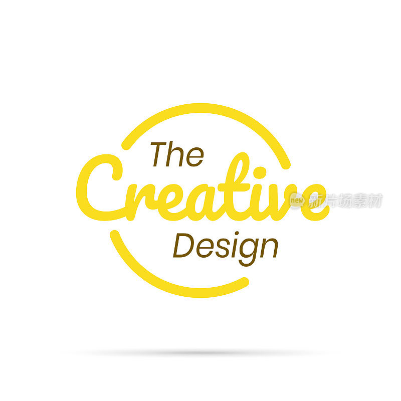 时尚的黄色徽章-创意设计