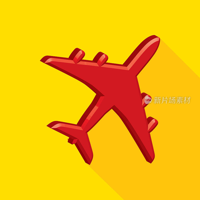 红色和黄色飞机图标