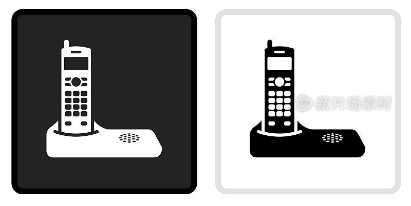家庭电话图标上的黑色按钮与白色翻转