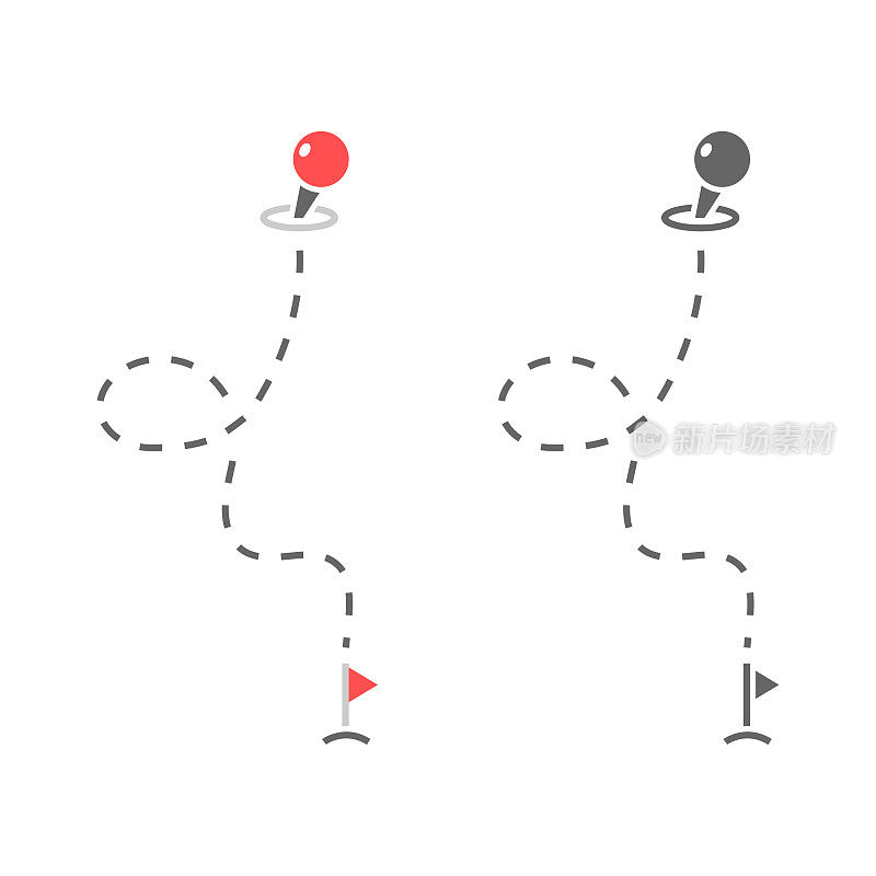 路线位置图标矢量设计。