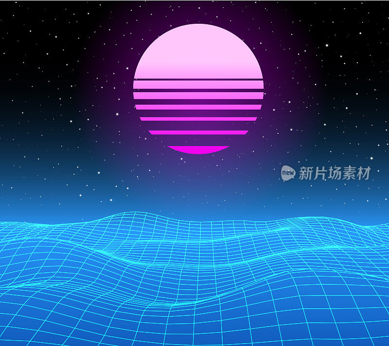 Synthwave复古的背景