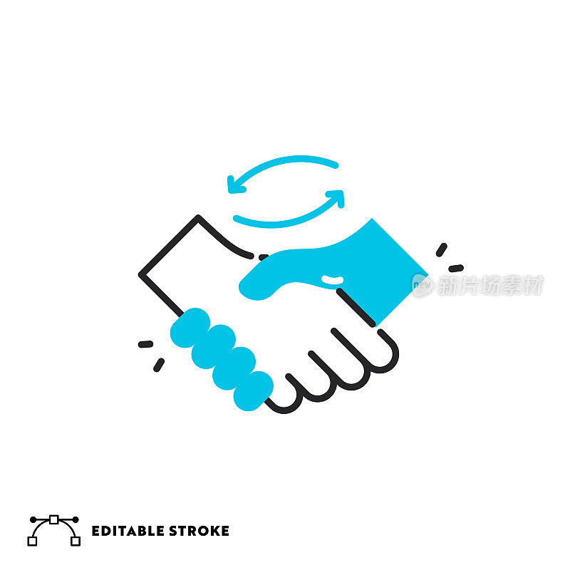 带有可编辑笔触的协作平线图标