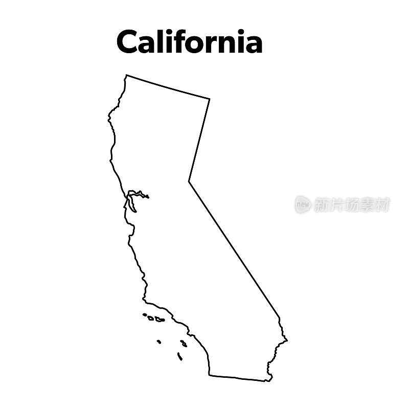美国州地图大纲，加利福尼亚州