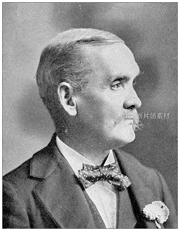 1898年，堪萨斯州劳伦斯市议员F・W・里德的古董照片