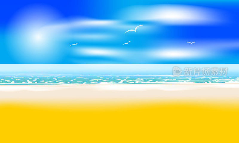敖德萨美丽的海滩上装饰着乌克兰国旗的颜色