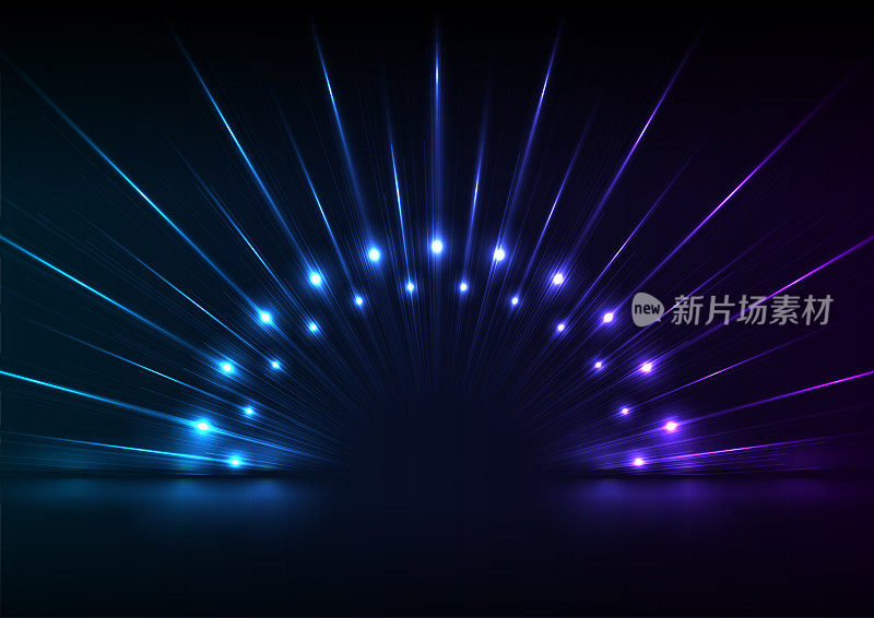 蓝紫氖激光射线抽象技术背景