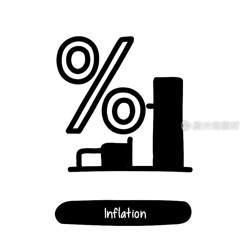通货膨胀的图标。潮流风格矢量插图符号