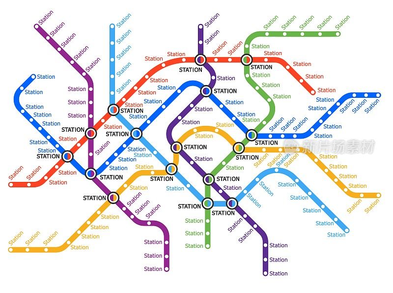 地铁、地下、地铁线路交通图