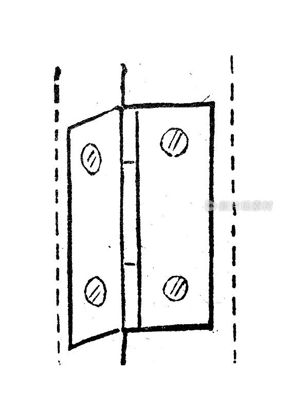 仿古雕刻插图:铰链