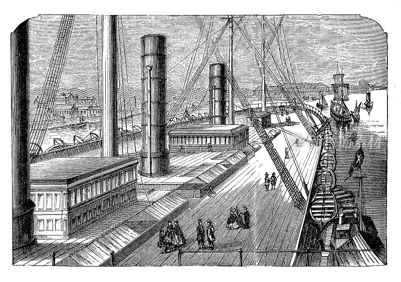 1858年，“大东方”号铁帆船的后甲板下水，这是当时建造的最大的船