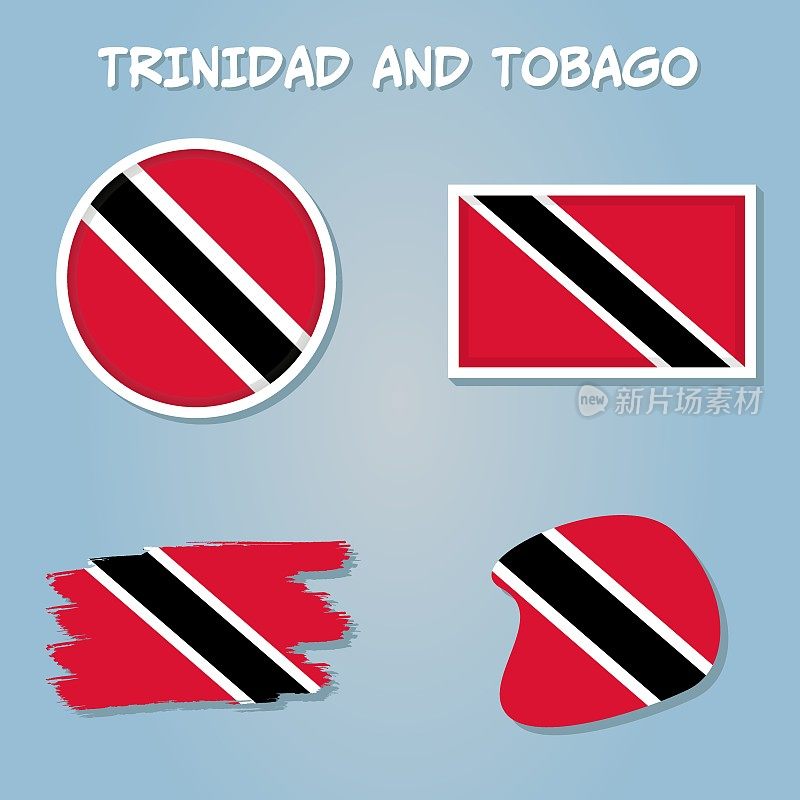 特立尼达和多巴哥地图，特立尼达和多巴哥地图设计插图。