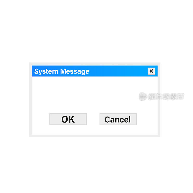 创建操作系统消息模板，错误窗口隔离在透明背景。美术设计计算机用户界面。错误消息。系统故障通知。矢量图