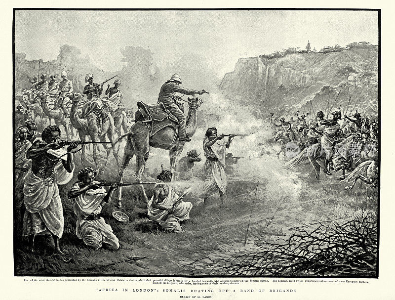19世纪90年代，索马里人和欧洲猎人为抢夺骆驼的强盗而战
