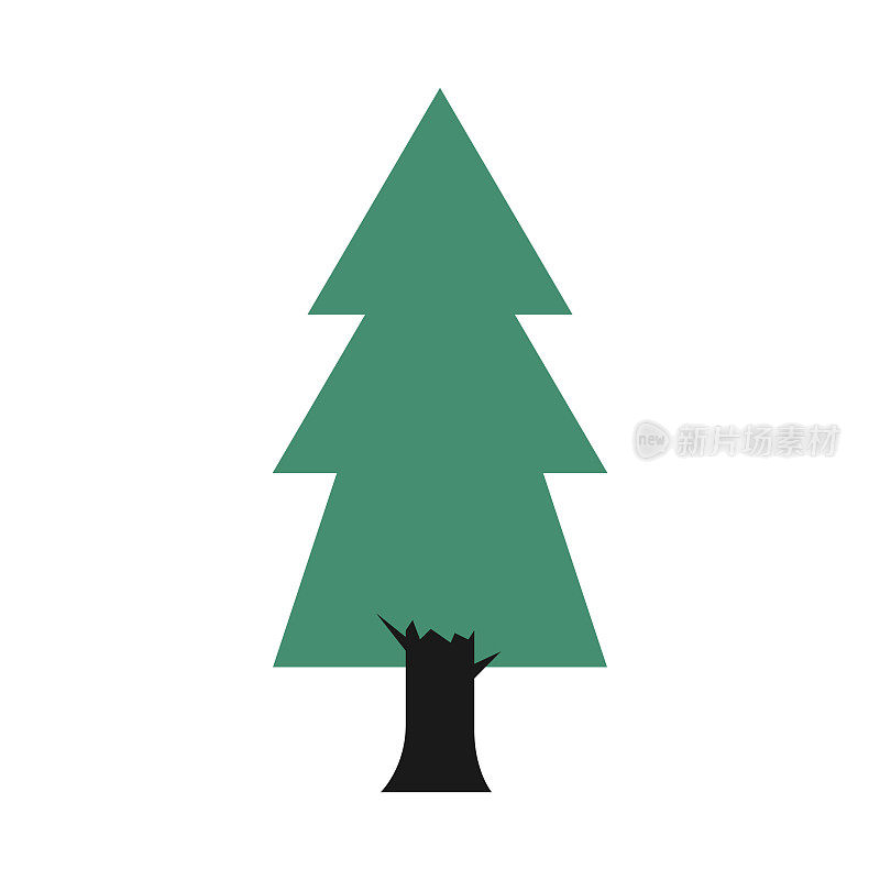 杉树图标和插图。