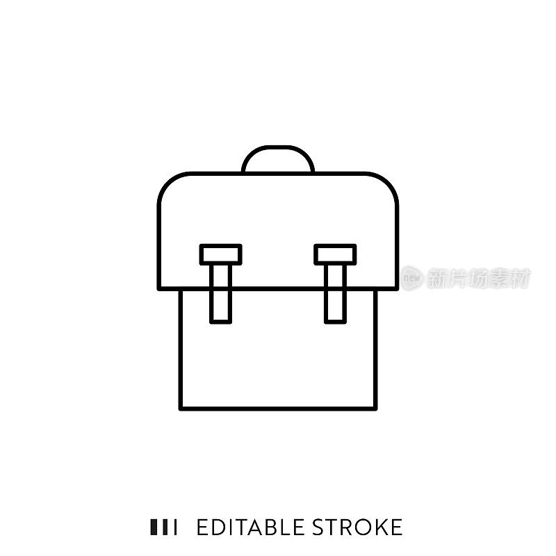 带有可编辑描边和完美像素的书包图标。