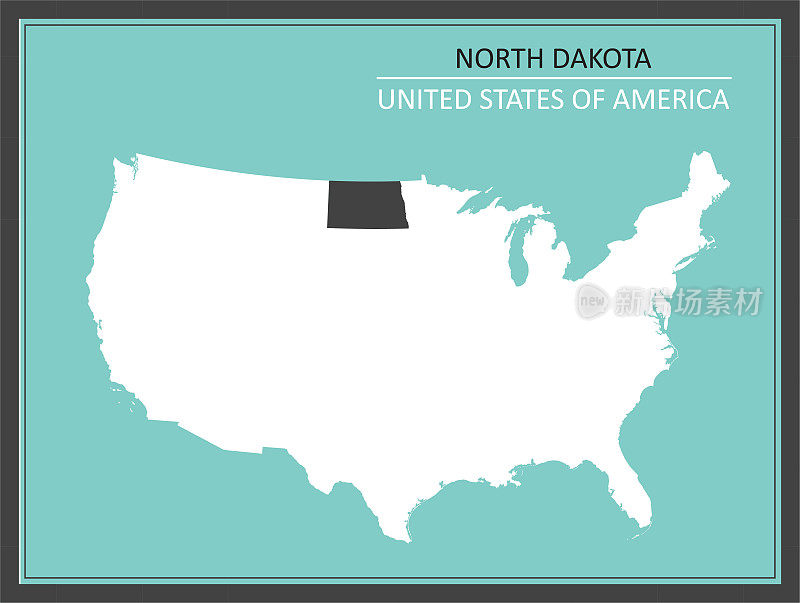 美国北达科他州地图可下载