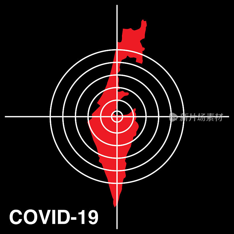 COVID-19以色列目标地图图标