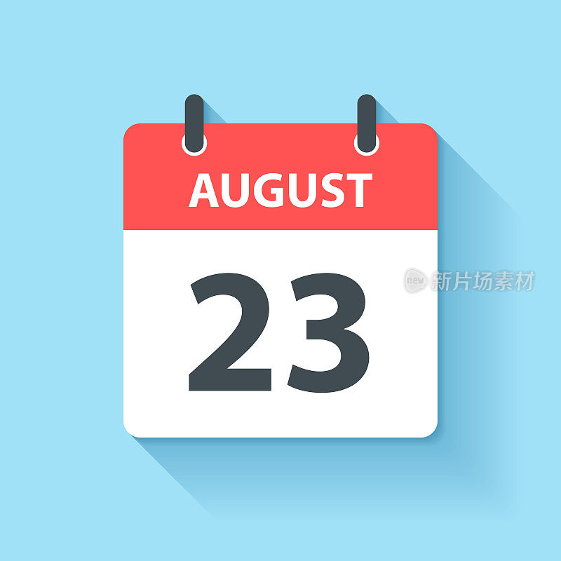 8月23日-日日历图标在平面设计风格