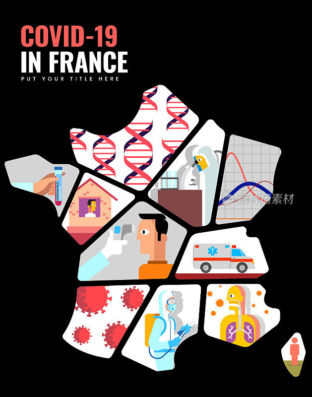 法国地图上的医疗设计