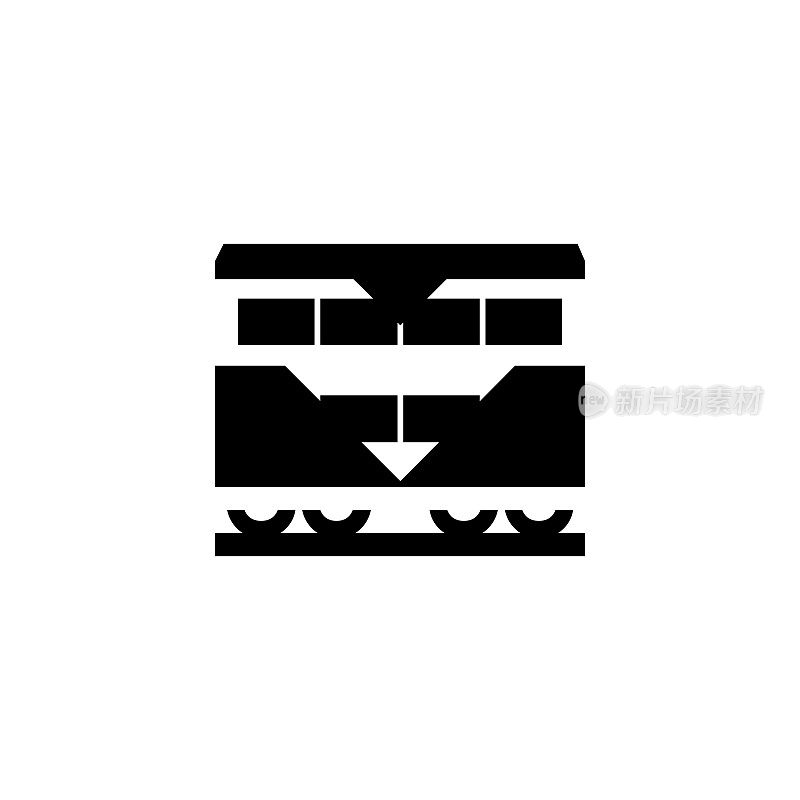 火车车厢矢量图标。孤立的火车平面表情符号，表情符号-向量