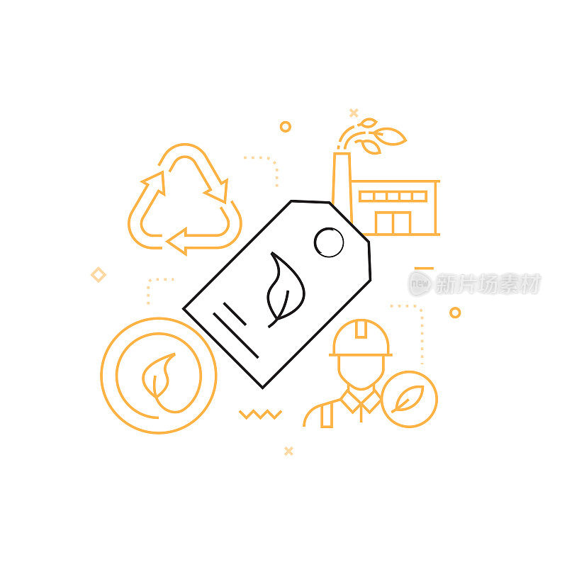 全球变暖线图标,轮廓矢量符号插图。