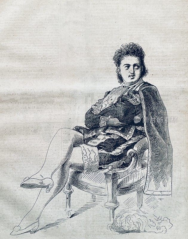 安娜・迪尔纳，奥地利歌剧演唱家，坐在皇家椅子上，为自己感到骄傲