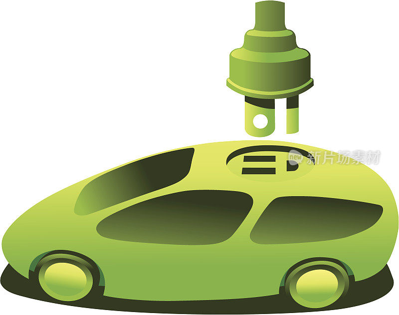 绿色的电动汽车